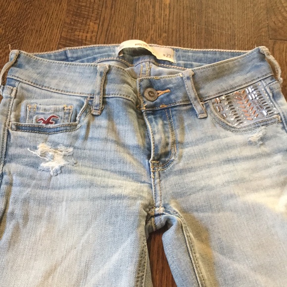 Vintage Y2K Unique Low Rise Sequin Hollister Skinny Jeans - Picture 4 of 9